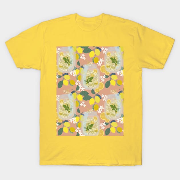 Elderflower cordial - peach T-Shirt by Flyingrabbit